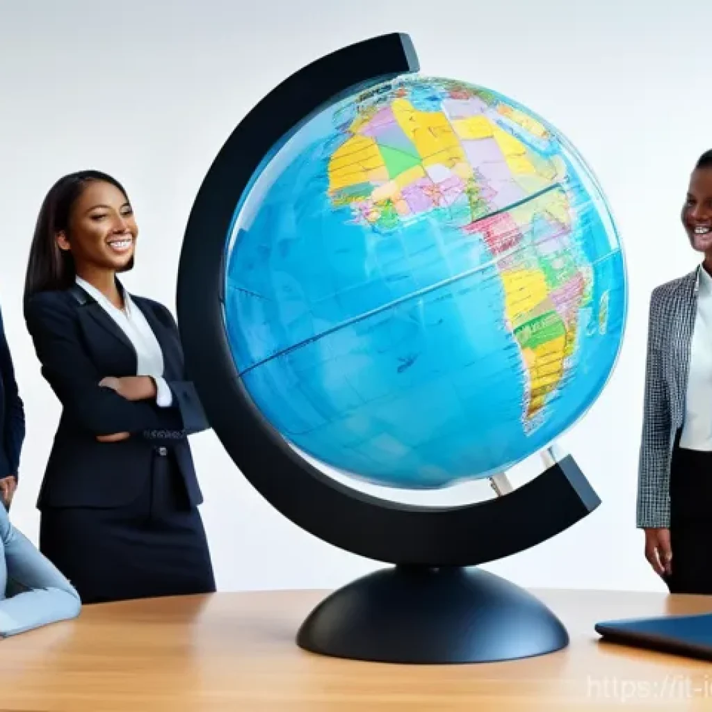 국제커뮤니케이션과 기업의 글로벌 전략 - **Global Communication Bridge: Diverse Professionals Connecting**
    "A vibrant and professional im...