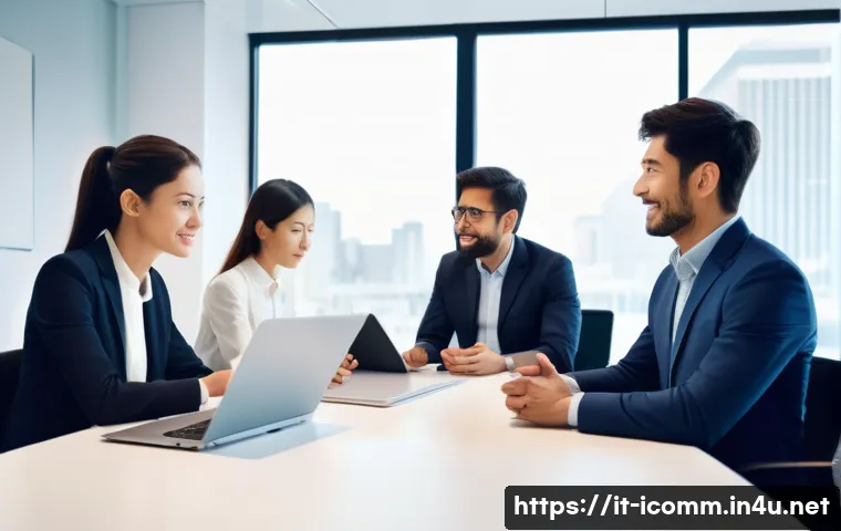 국제커뮤니케이션 직무 능력 향상법 - A professional multicultural office meeting scene showing diverse colleagues from Italy, Japan, and ...