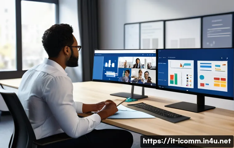 국제커뮤니케이션 부서 운영 - A modern international office setting with a diverse multicultural team of professionals engaged in ...