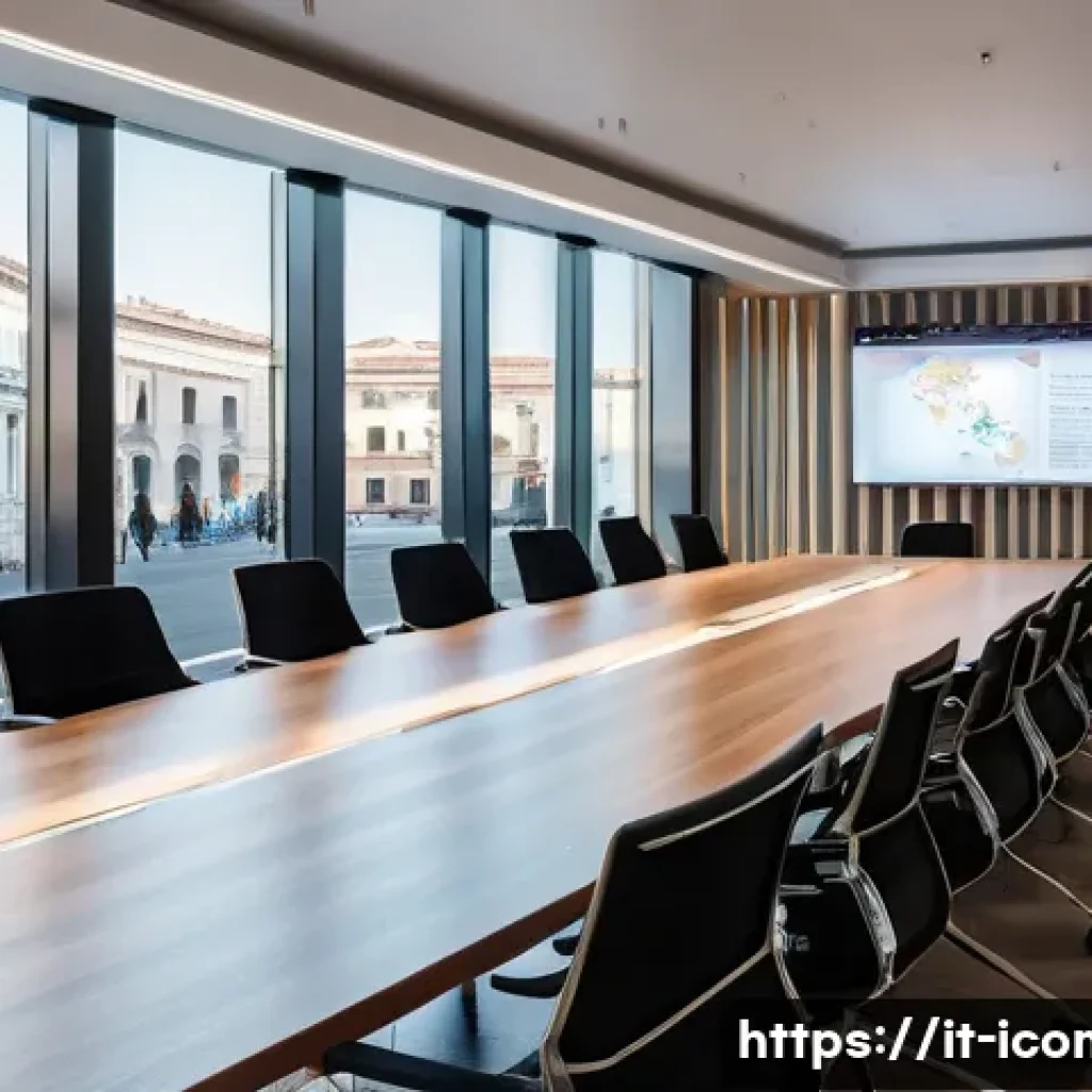 국제커뮤니케이션 연봉 - A modern corporate office setting in Milan, Italy, featuring a diverse team of international communi...