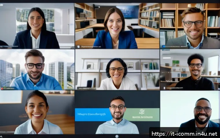 국제커뮤니케이션 관련 연수 프로그램 - A diverse group of international professionals engaged in a virtual meeting using a modern collabora...